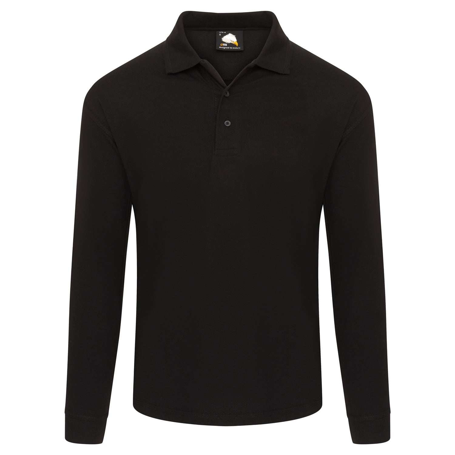 Orn Weaver Long Sleeved Poloshirt - Black - 1170 - Black - Customisable T-Shirts & Poloshirts