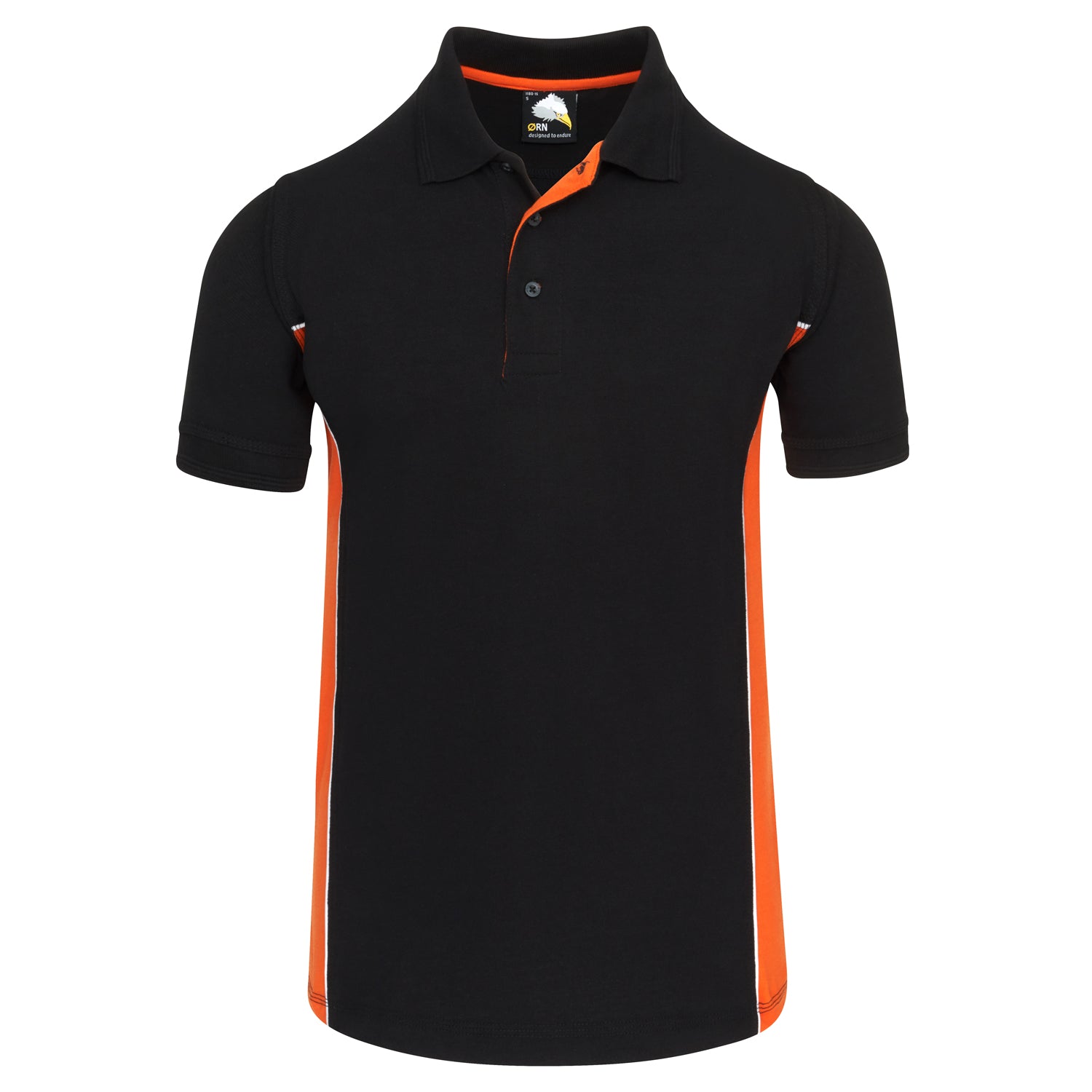 Orn Silverswift Poloshirt - Black - Orange - 1180 - Black - Orange - Customisable T-Shirts & Poloshirts
