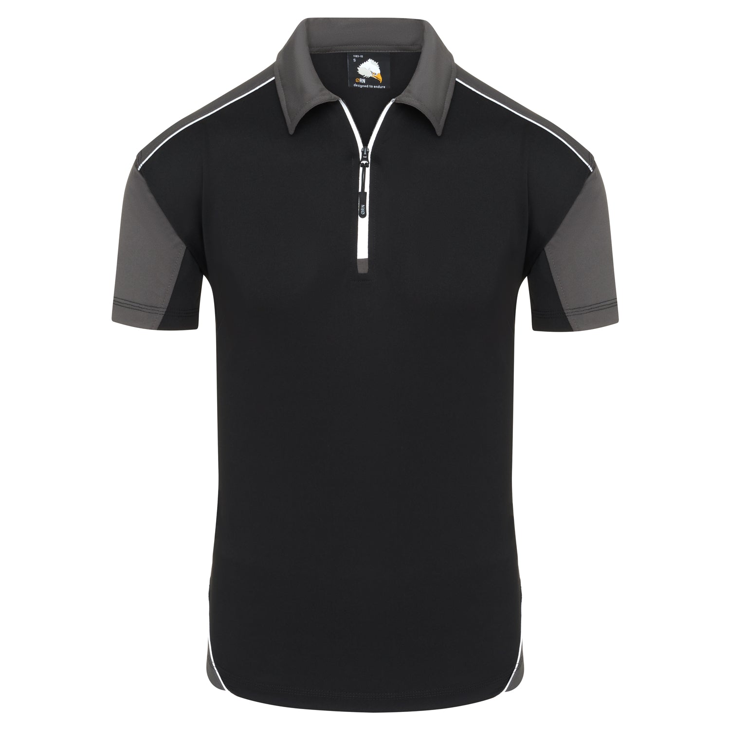 Orn Fireback Wicking Poloshirt - Black - Graphite - 1183 - Black - Graphite - Customisable T-Shirts & Poloshirts