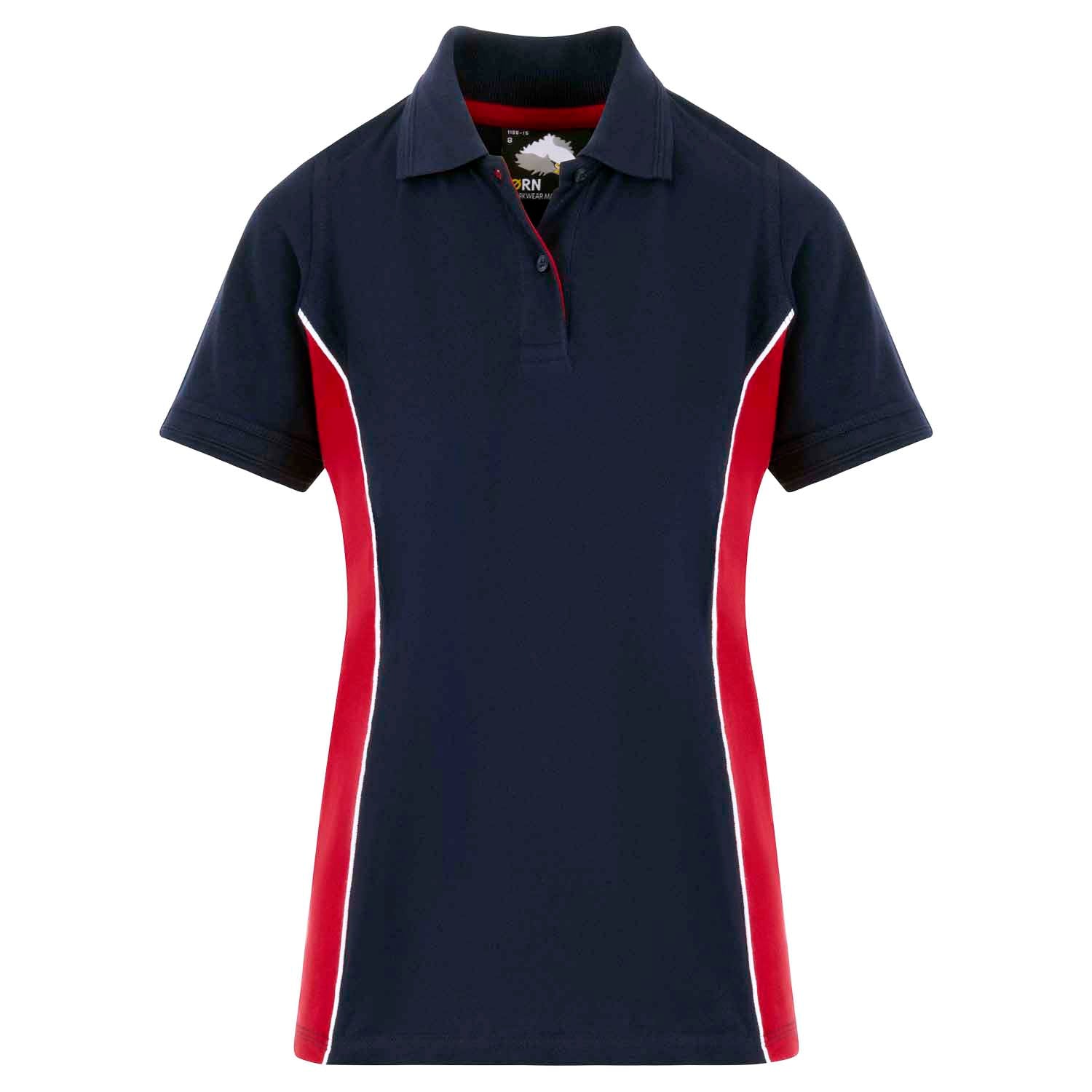 Orn Ladies Silverswift Poloshirt - Navy - Red - 1186 - Navy - Red - Customisable T-Shirts & Poloshirts