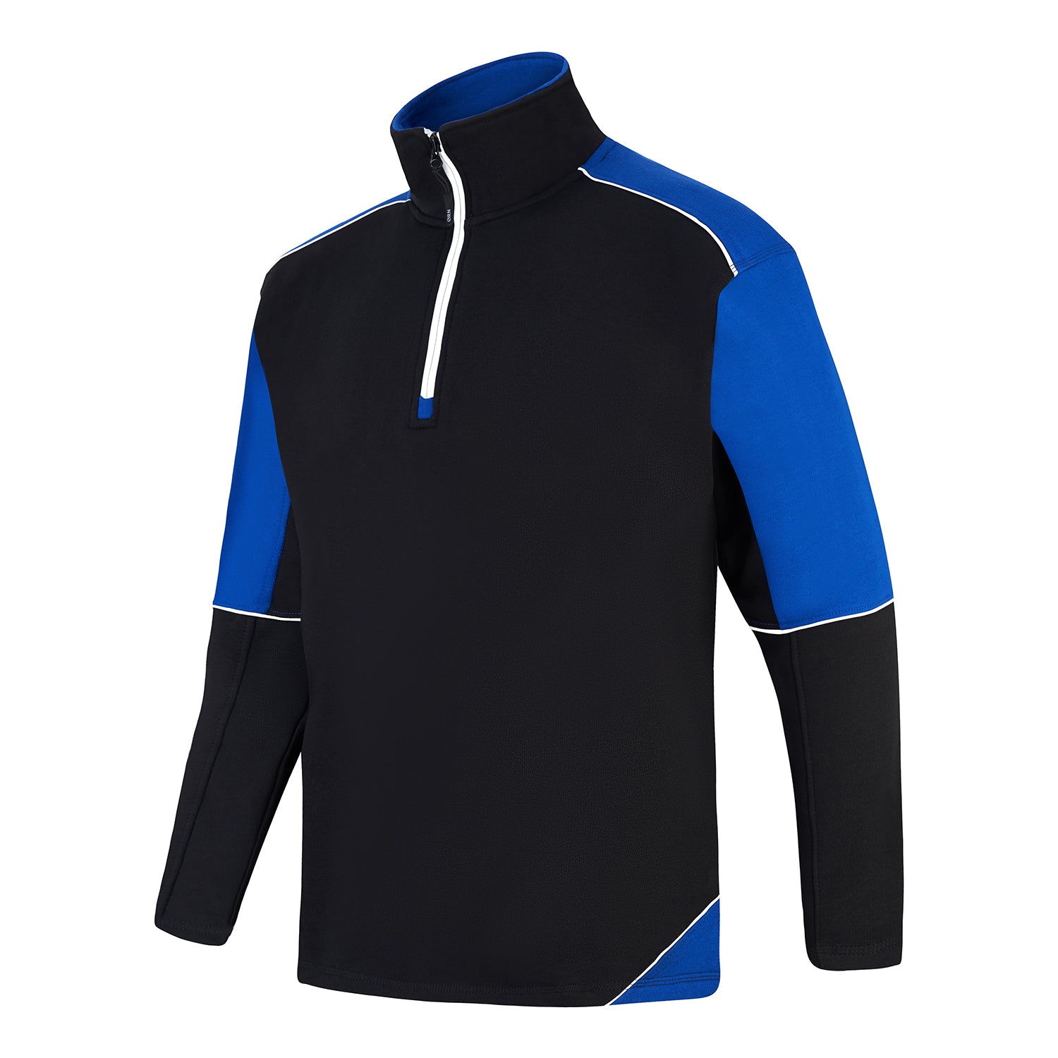 Orn Fireback Quarter Zip Sweatshirt - Black - Royal - 1283 - - Customisable Sweatshirts & Hoodies