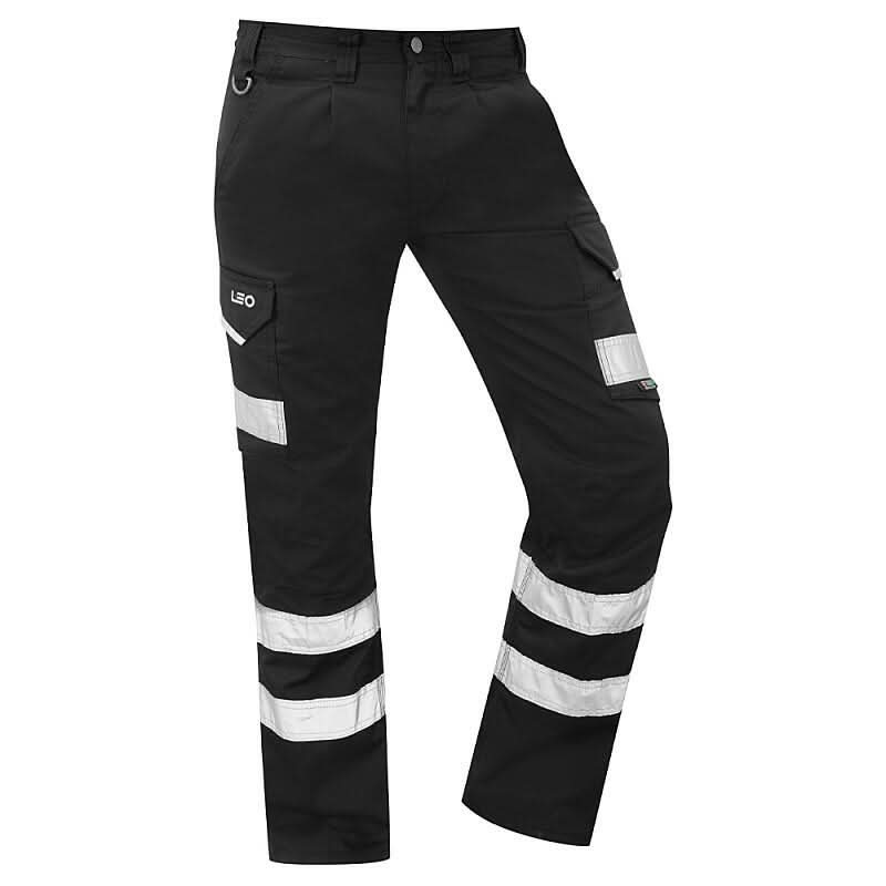 Leo Ilfracombe Cargo Trouser Non ISO 20471 CT02 - Black - Customisable Trousers