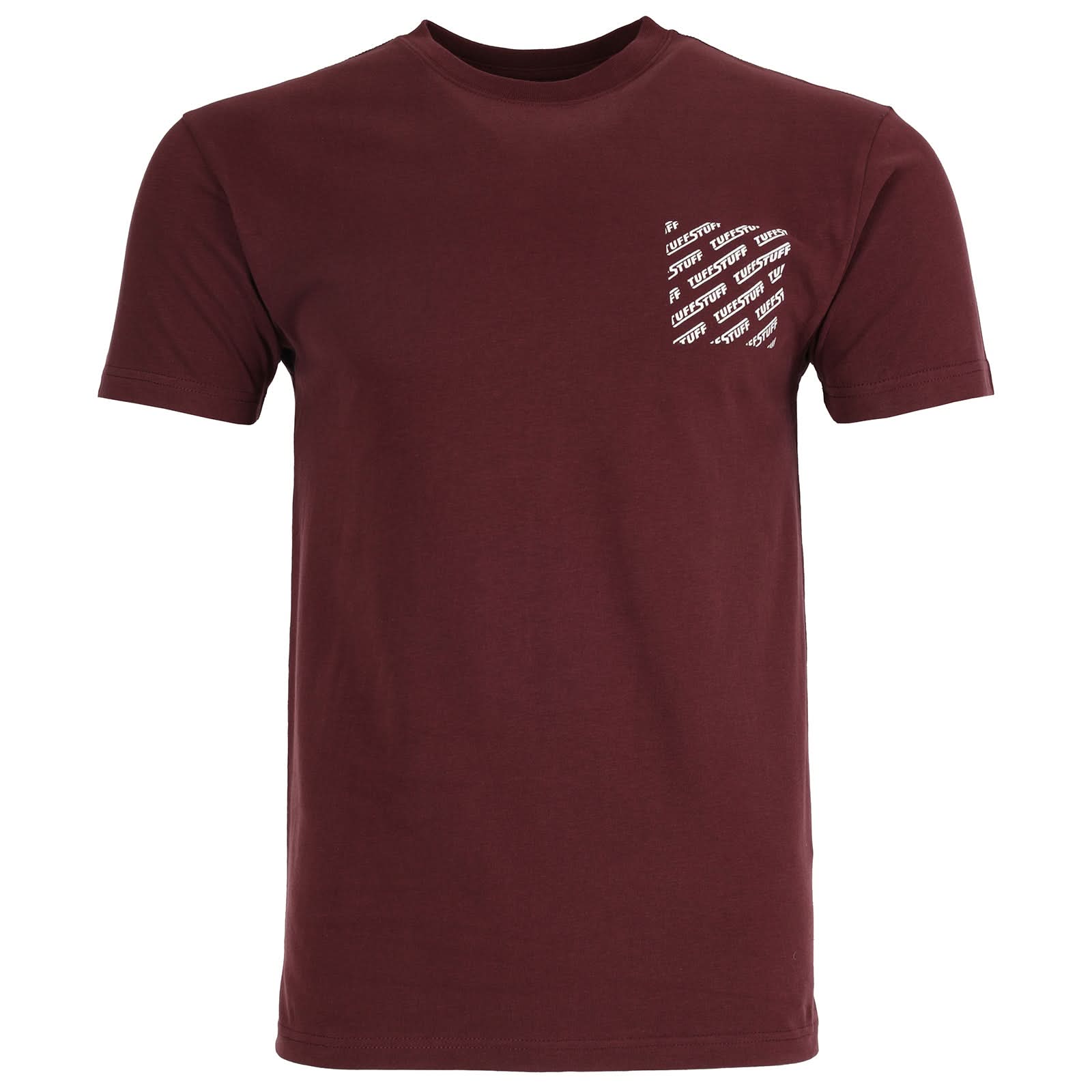 TUFFSTUFF LOGO T SHIRT - 155 - BURGUNDY - Customisable Tops