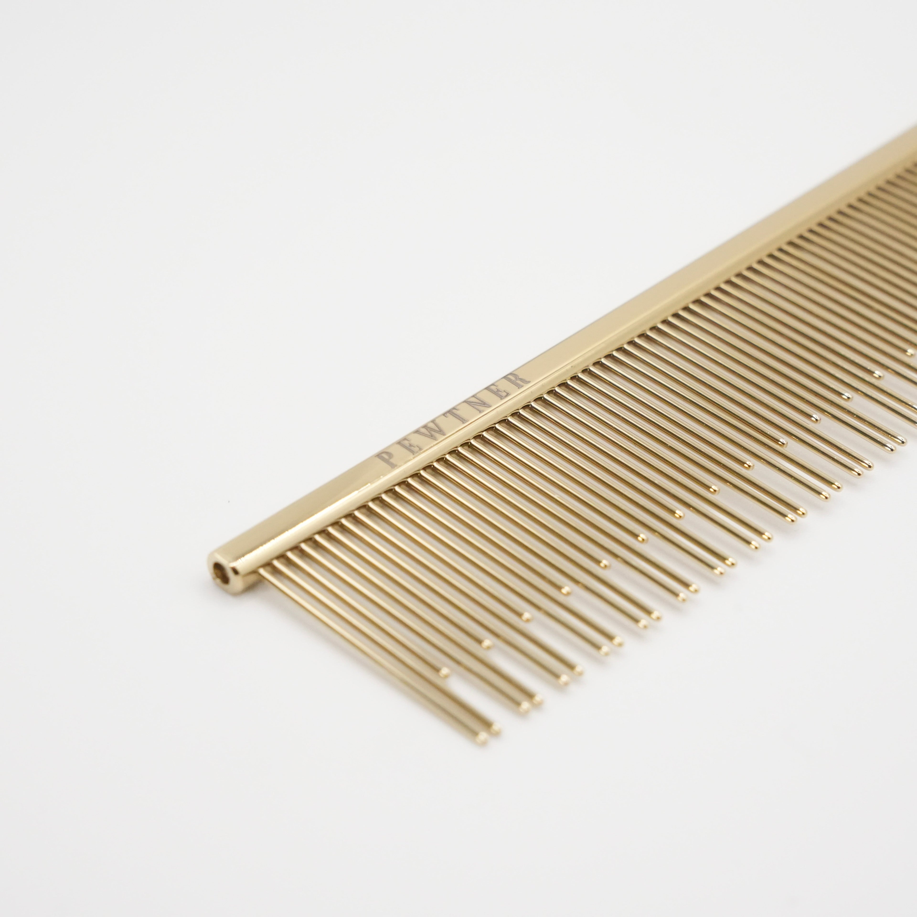 Double Trouble - Gold Dog Grooming Comb - Gold - Customisable Combs