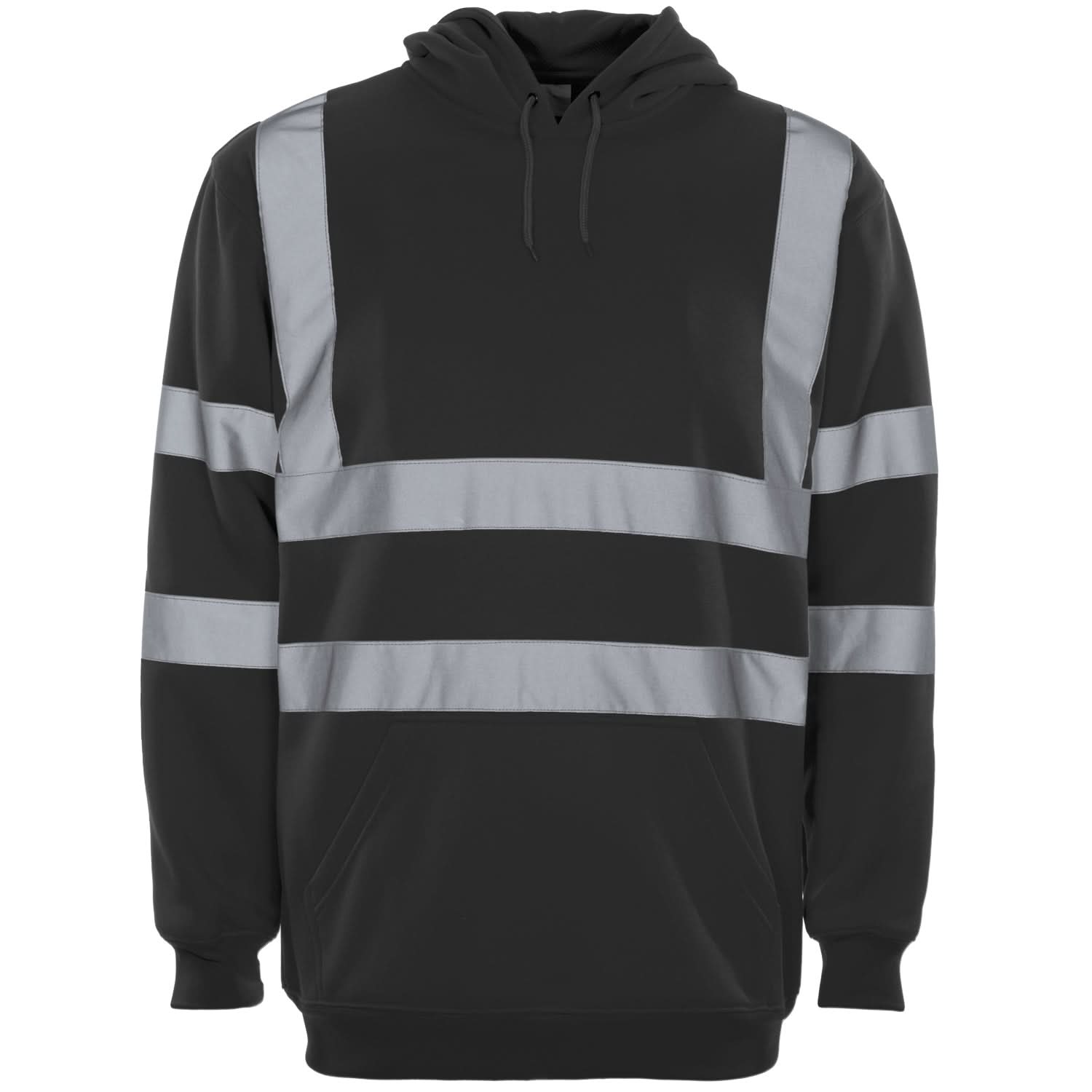 Supertouch - Hi Vis Hooded Sweatshirt - H68 - Black - Customisable Top