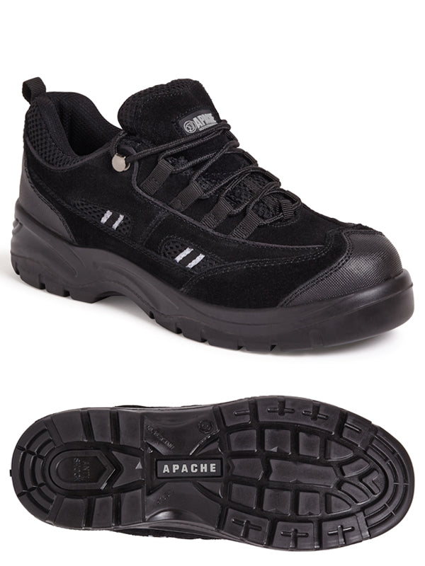 Apache - Black Suede Safety Trainer - - Customisable Trainers