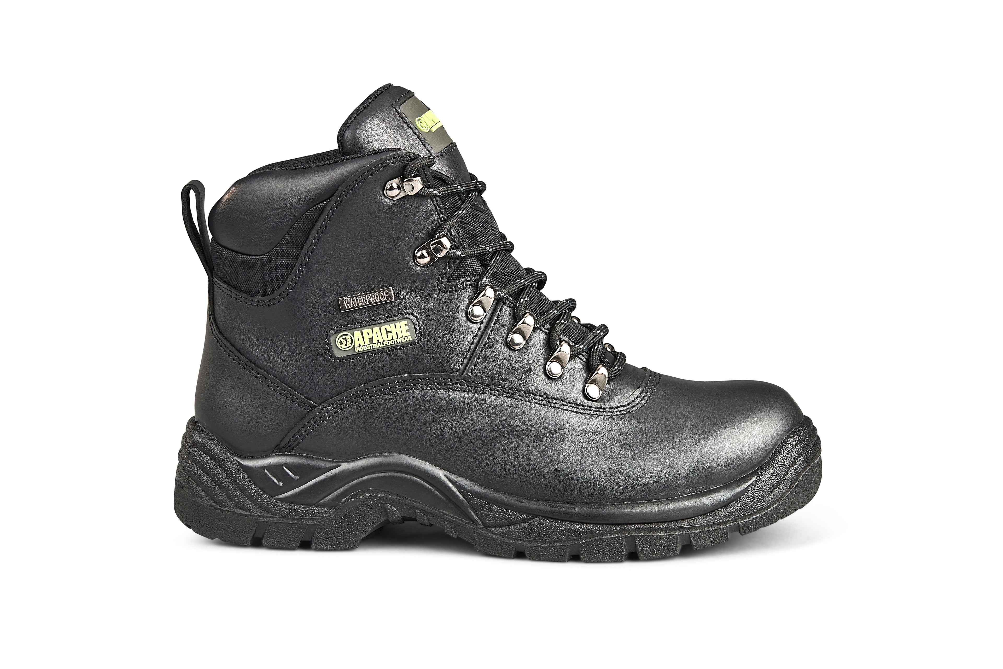 Apache - Black Waterproof Safety Hiker - - Customisable Footwear