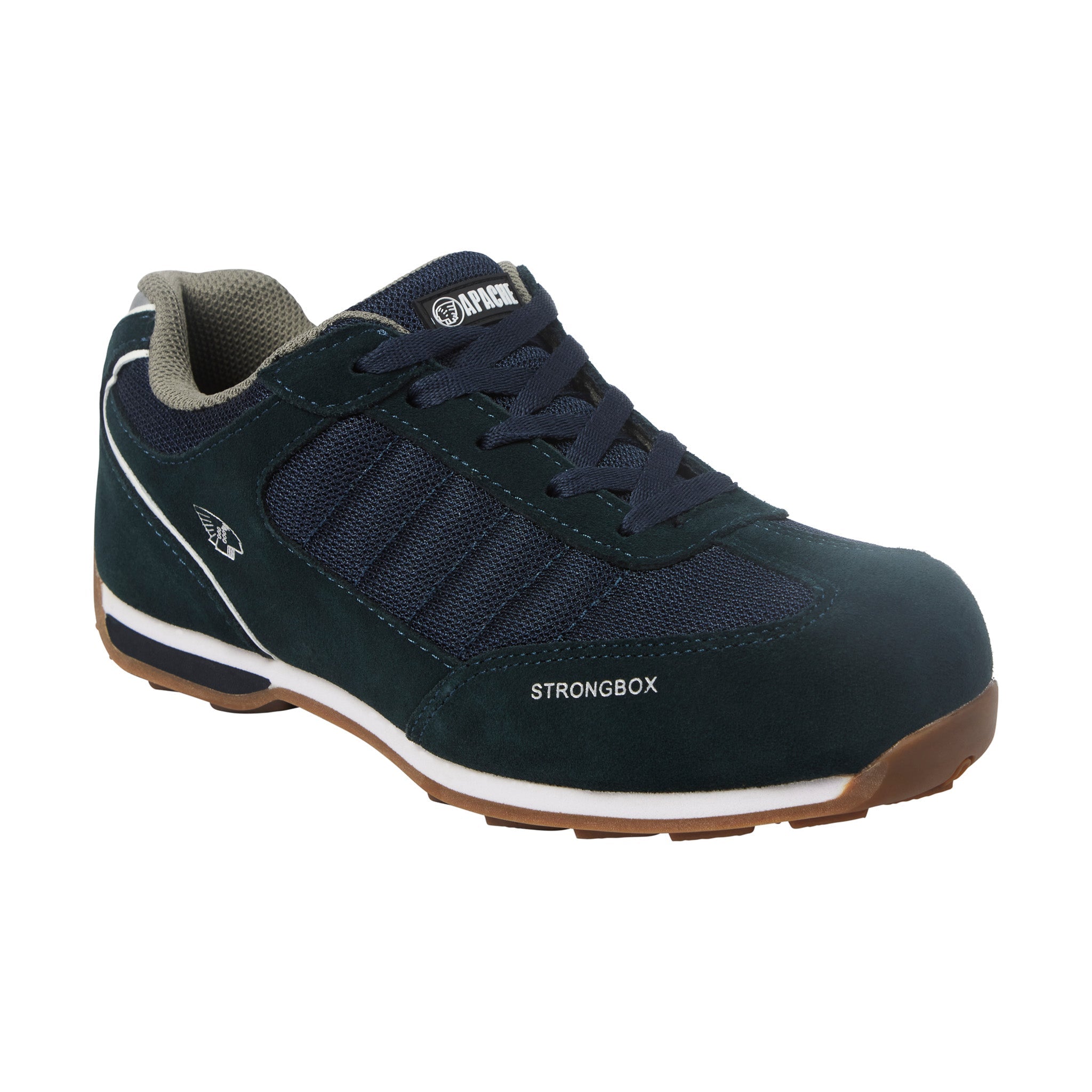 Apache - Navy Suede Retro Safety Trainer - Blue - Customisable Workwear Safefety