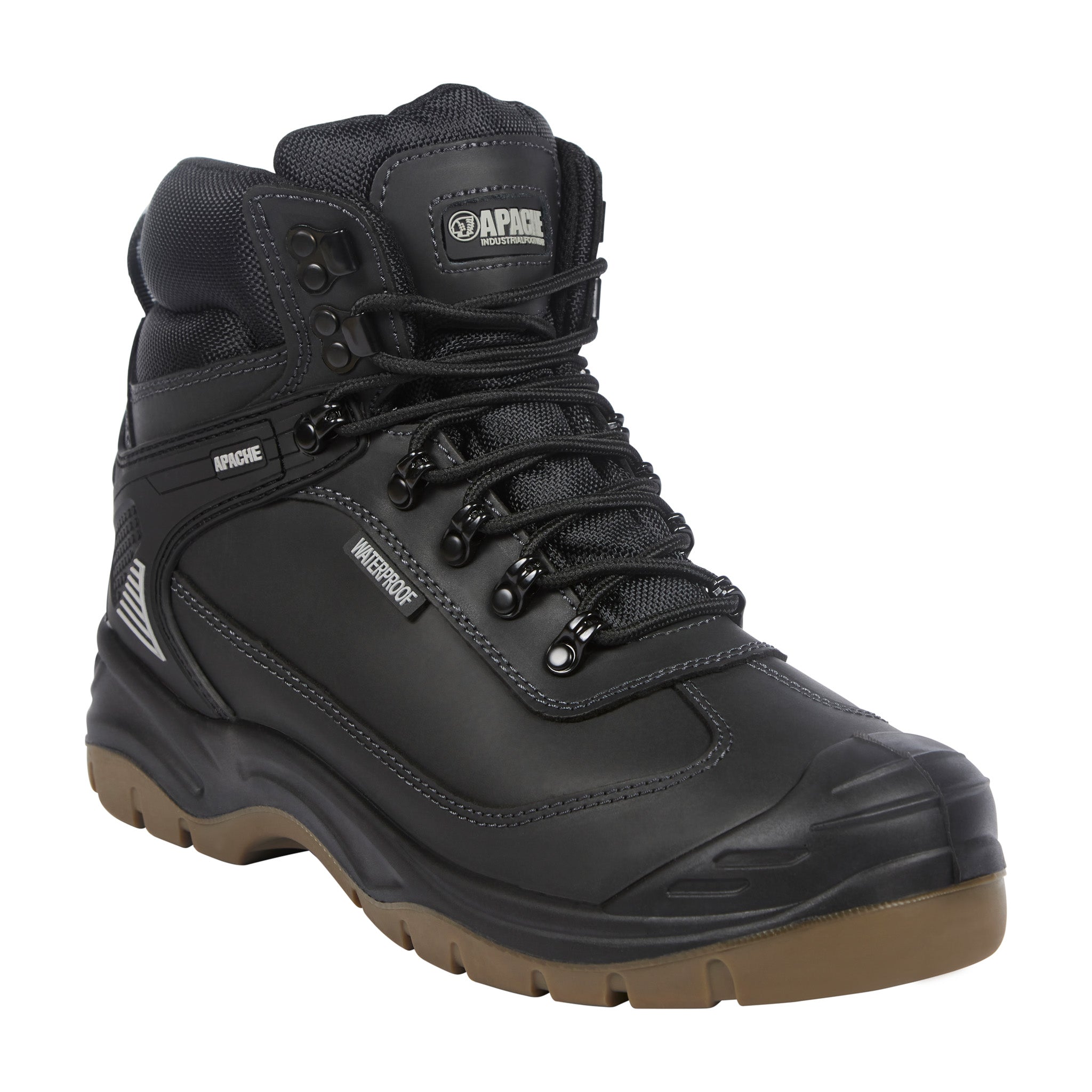 Apache - Black Waterproof Safety Hiker - Black - Customisable Boots