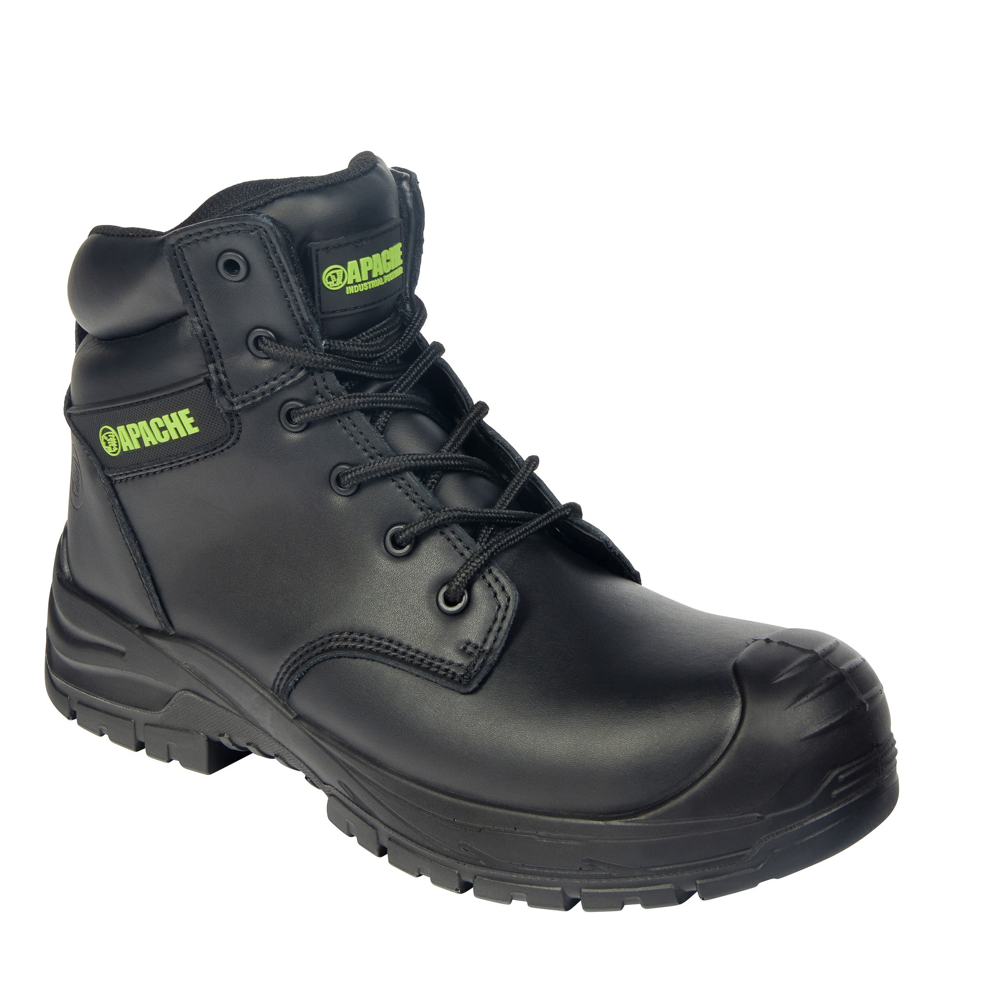 Apache - GRS Certified Recycled Leather Safety Boot - Black - Customisable Footwear