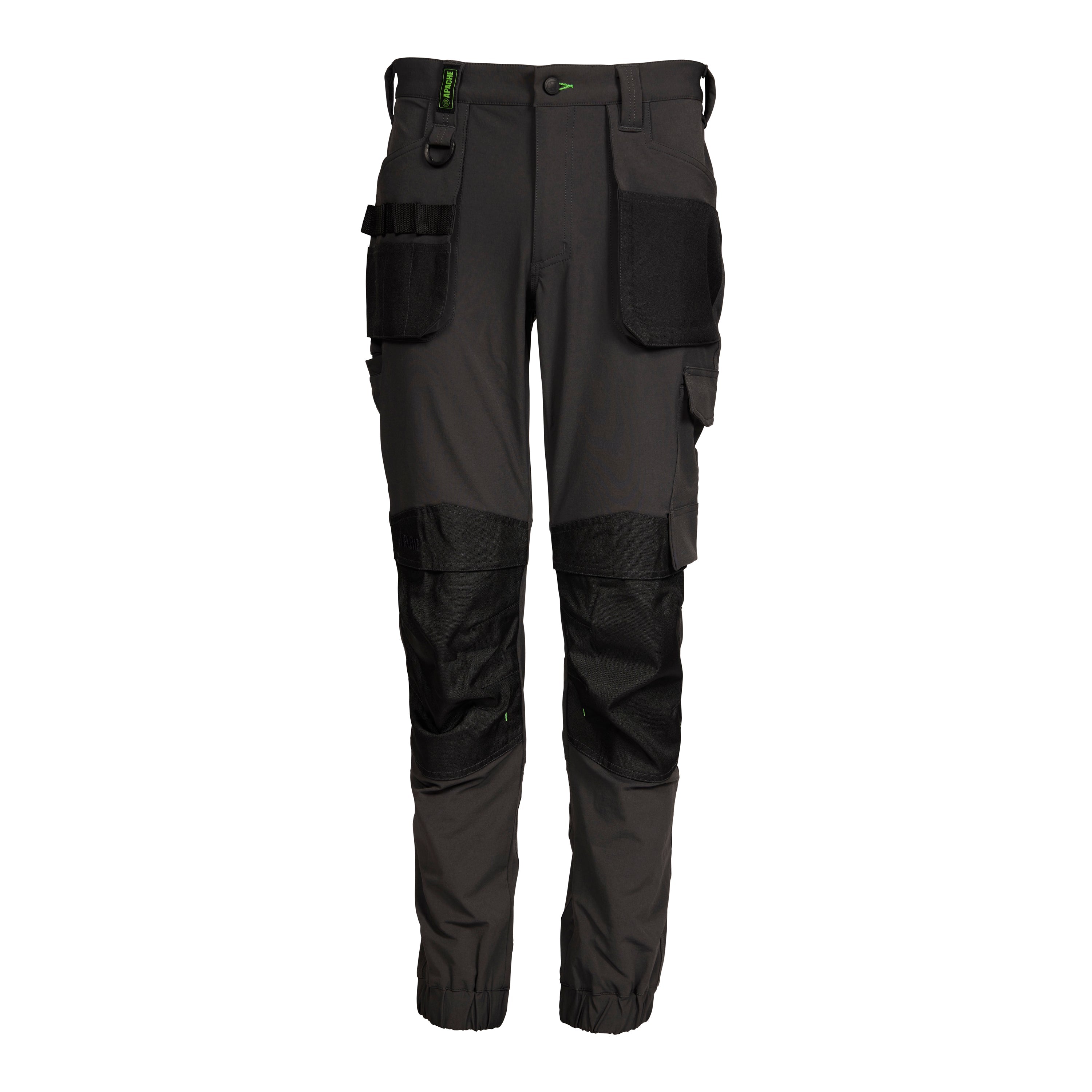 Apache - Yellowknife Elasticated hem 4 way stretch trouser - Grey Black - Customisable Workwear