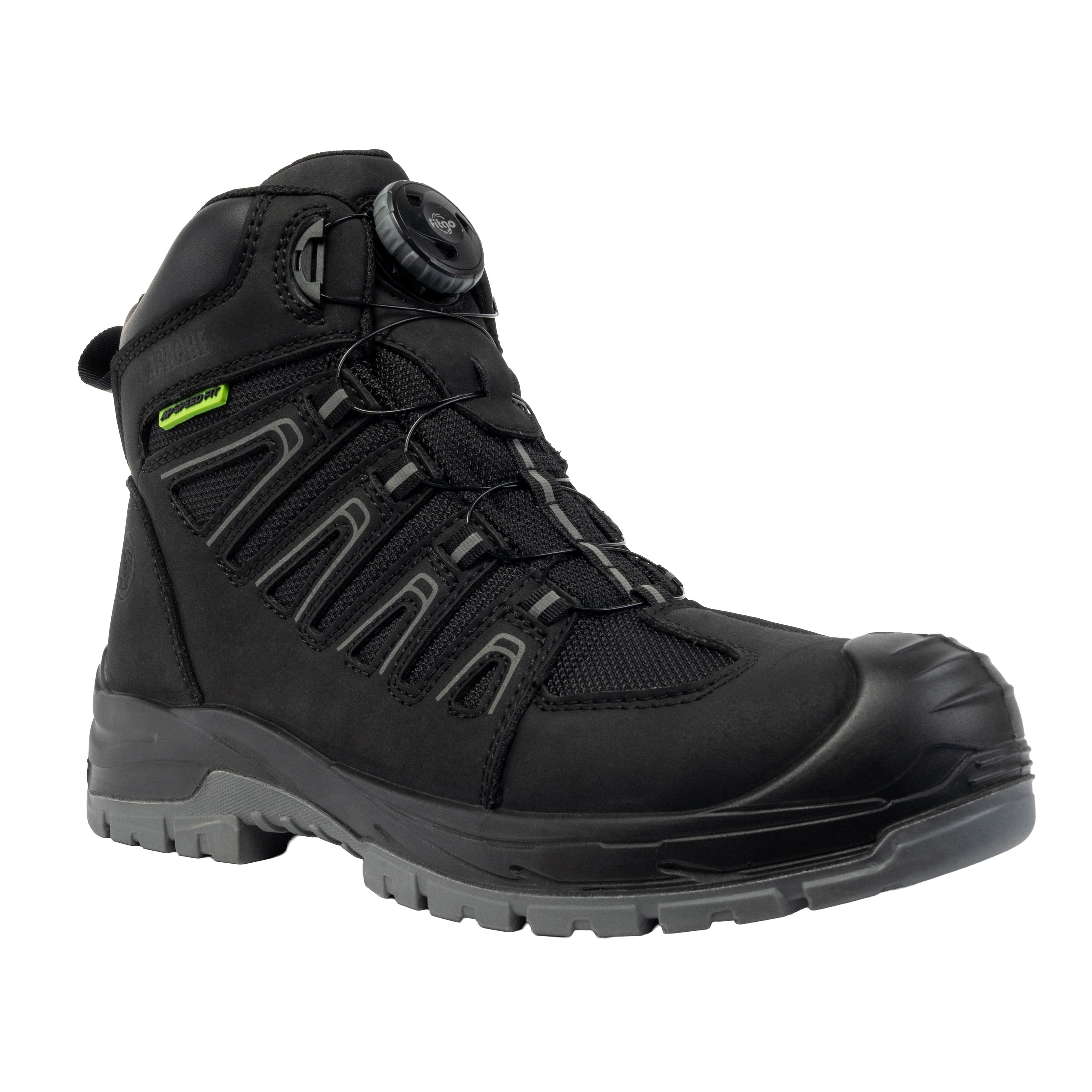 Apache - Fort FITGO GRS Recycled Leather Waterproof Safety Boot ESD - Black - Customisable Footwear