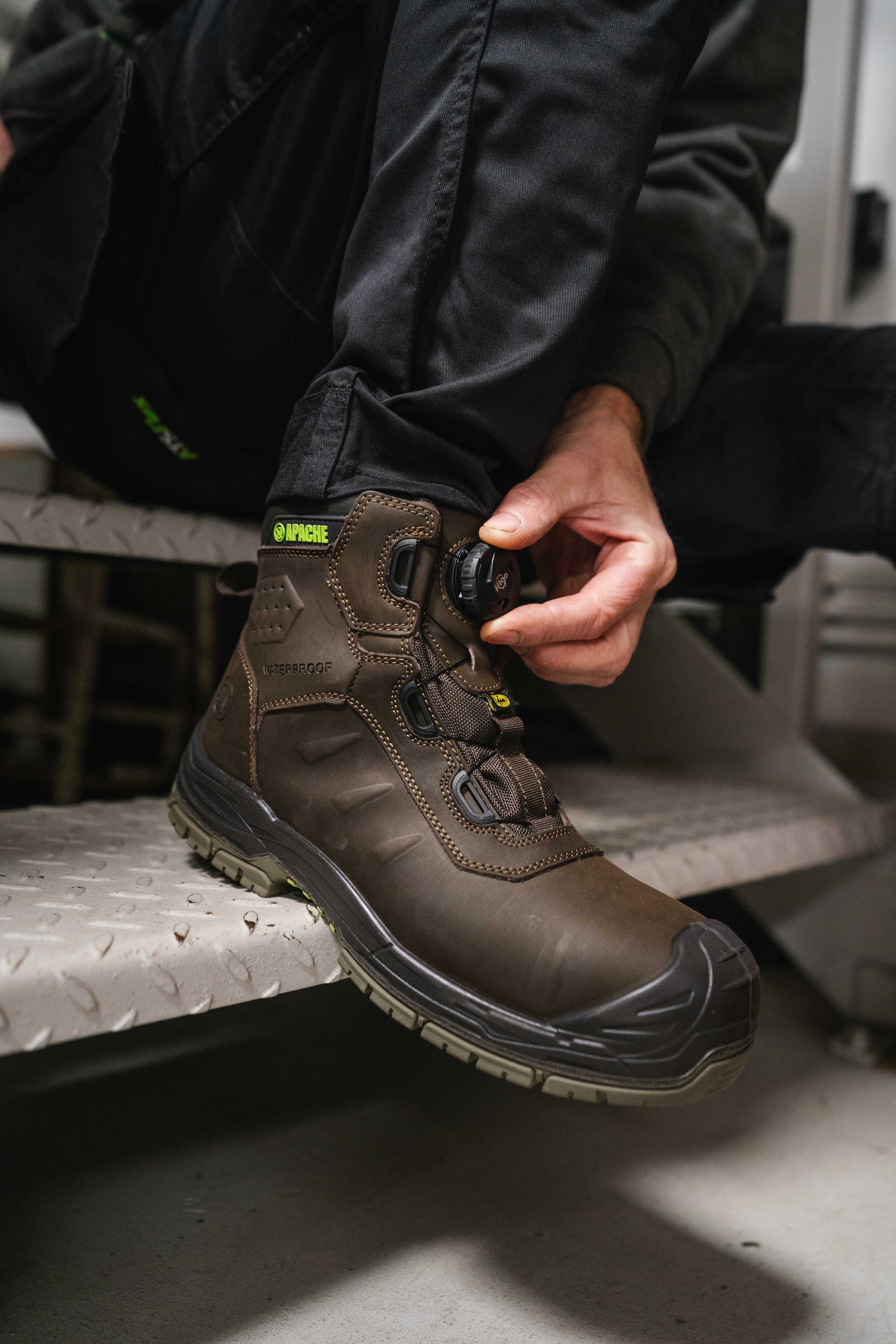 Apache - Churchill Brown Waterproof FITGO Safety Boot ESD - - Customisable Footwear