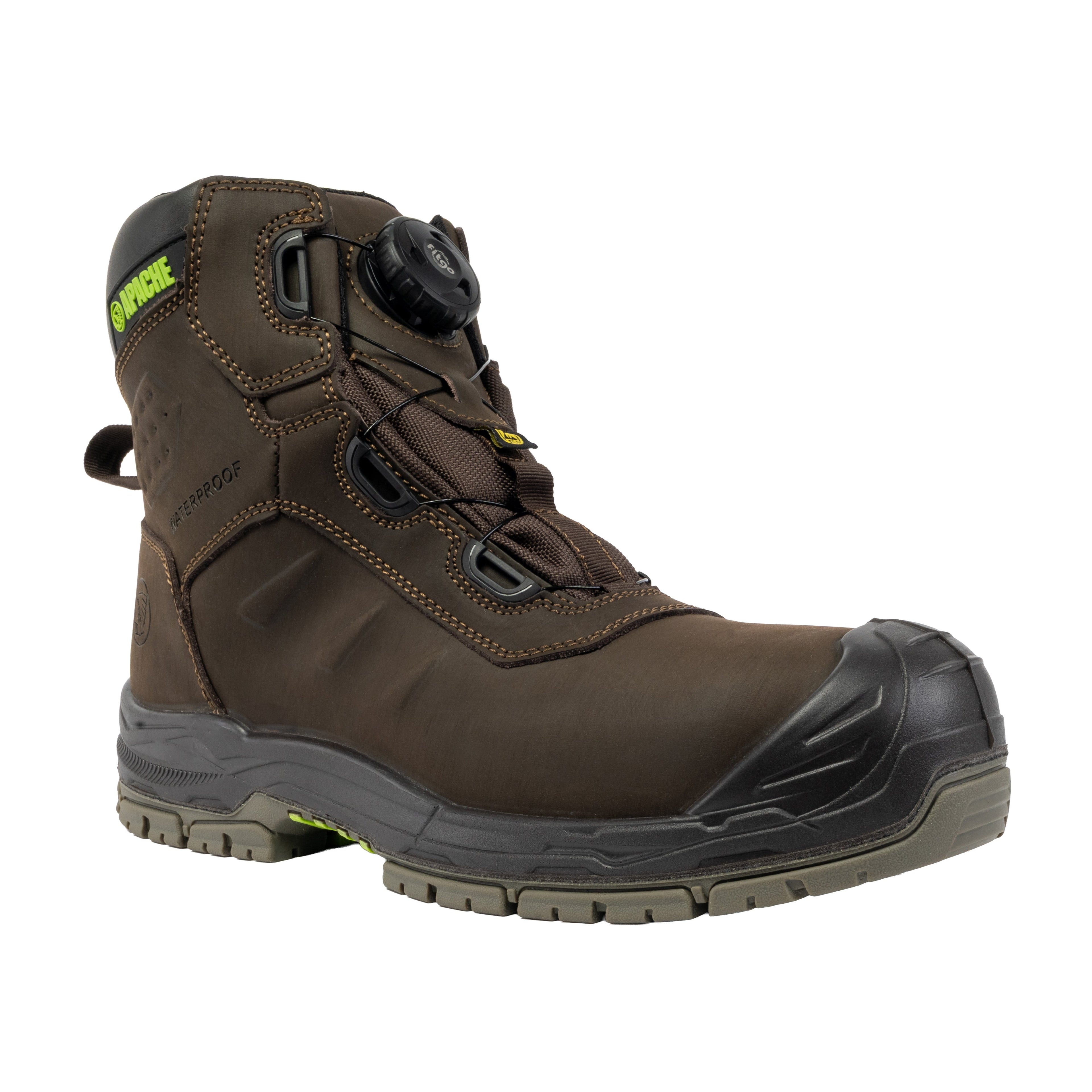 Apache - Churchill Brown Waterproof FITGO Safety Boot ESD - Brown - Customisable Footwear