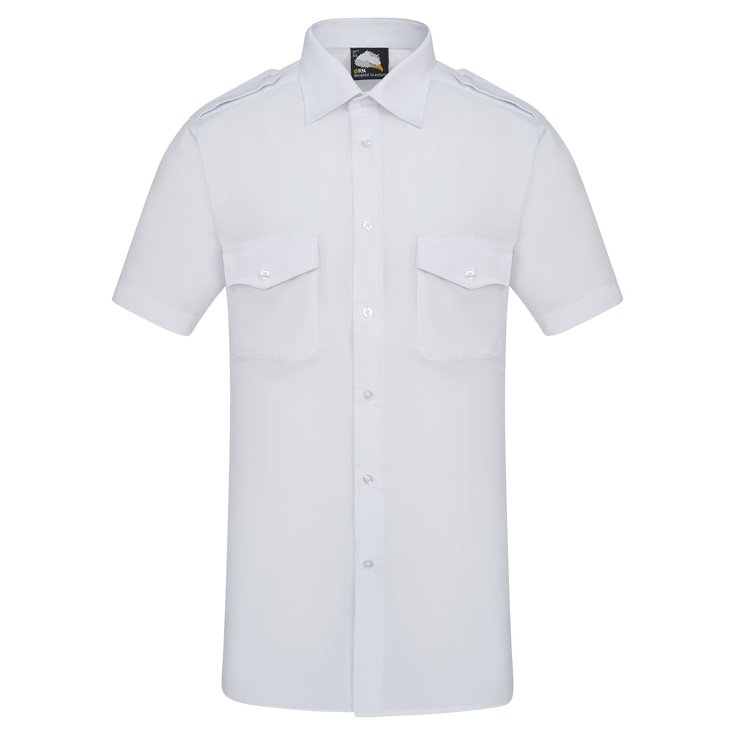 Orn The Essential S/S Pilot Shirt - White - 5800 - White - Customisable Shirts & Blouses