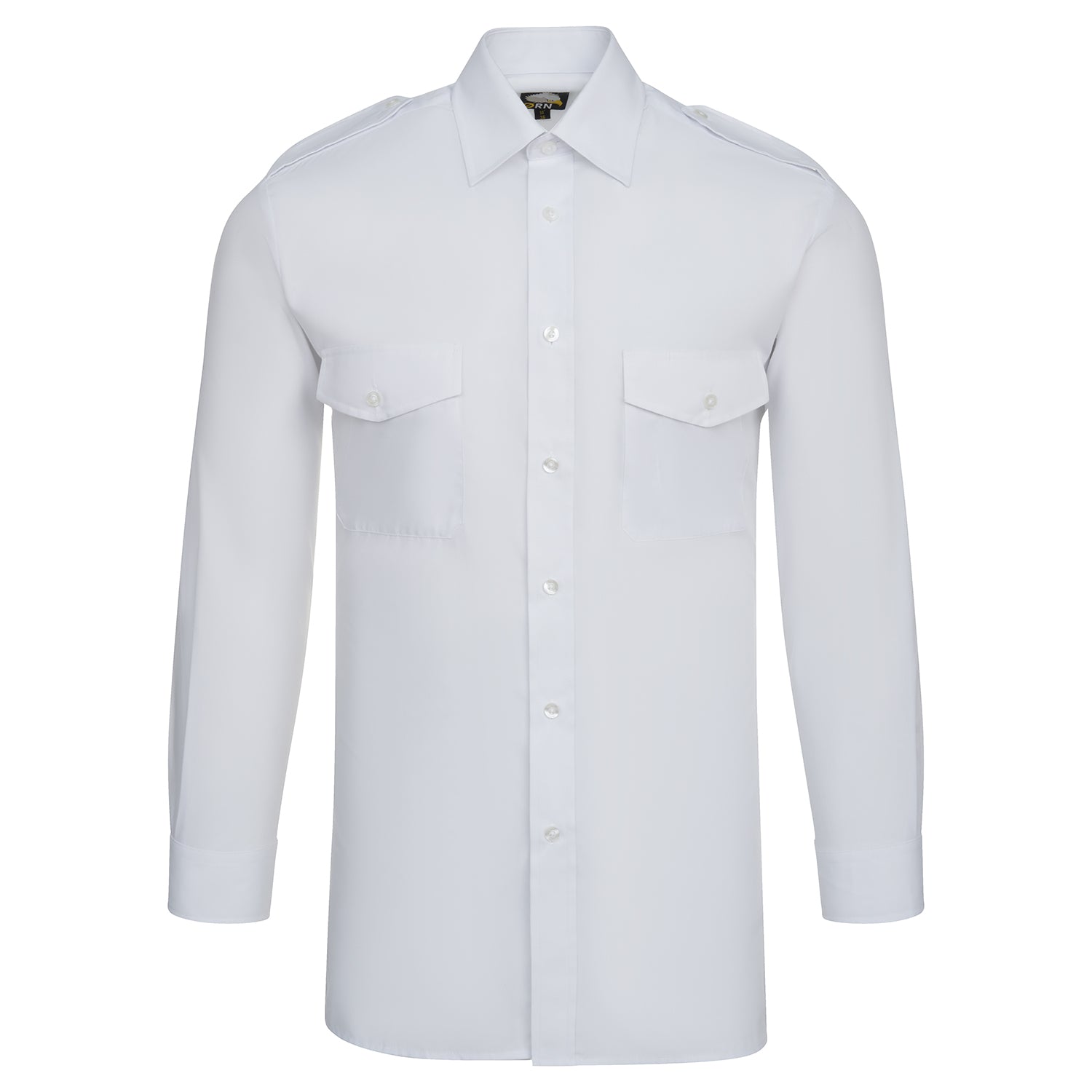 Orn The Essential L/S Pilot Shirt - White - 5810 - White - Customisable Shirts & Blouses