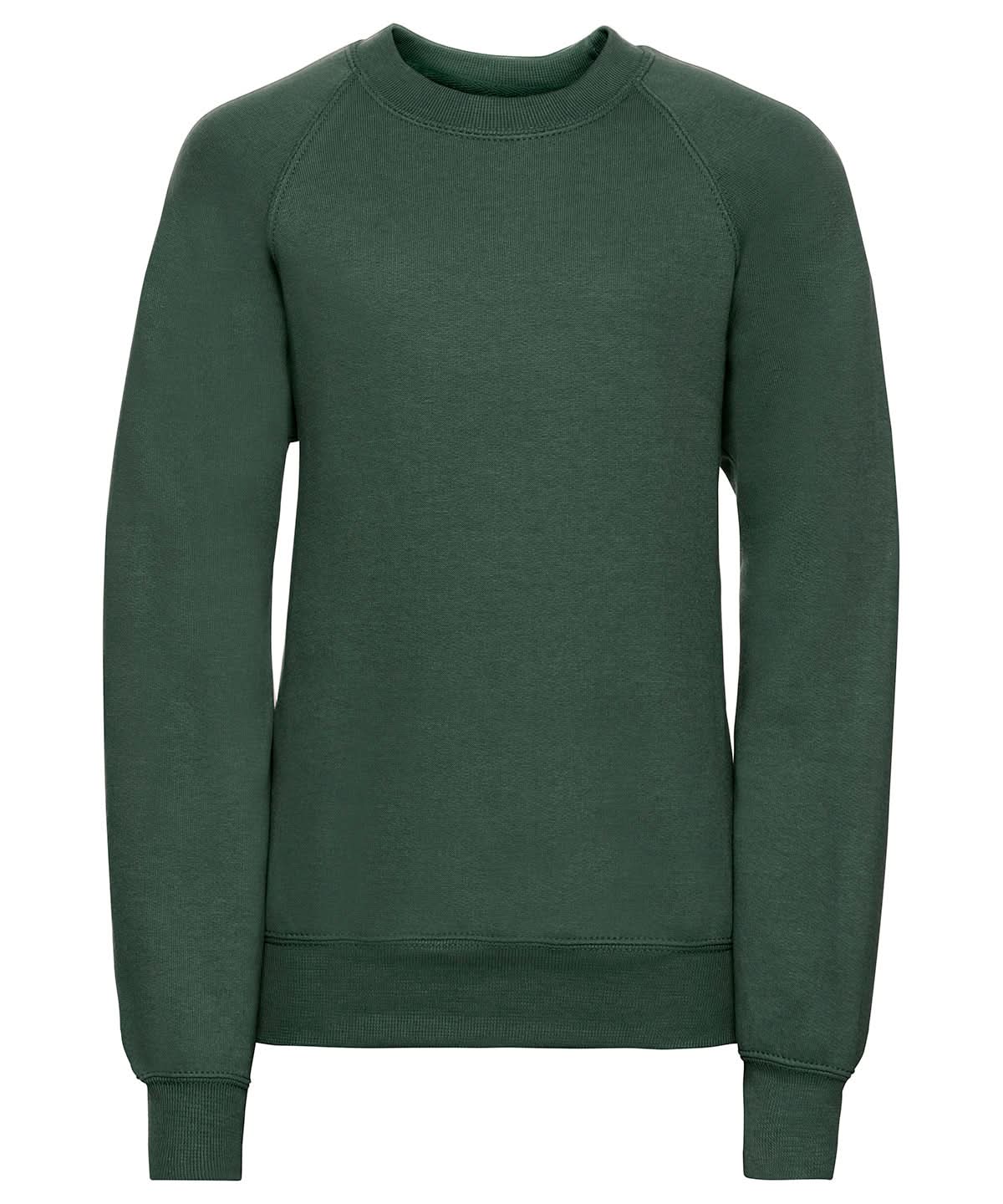 Russell Europe Kids raglan sleeve sweatshirt 7620B - Bottle Green - Customisable Sweatshirts