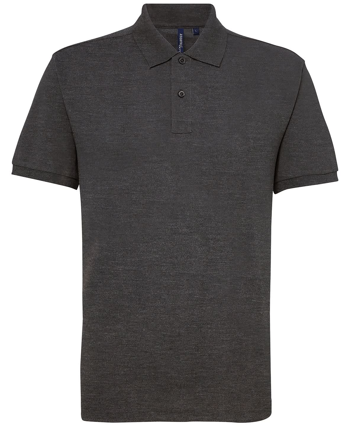 Asquith & Fox Asquith Fox Mens polycotton blend polo Charcoal AQ015 - Charcoal - Customisable Polos