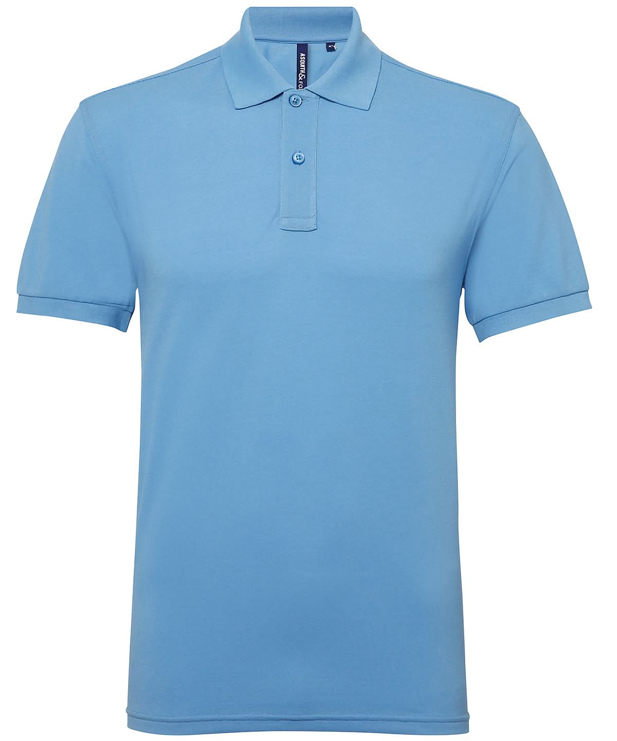 Asquith & Fox Asquith Fox Mens polycotton blend polo Cornflower AQ015 - Cornflower - Customisable Polos
