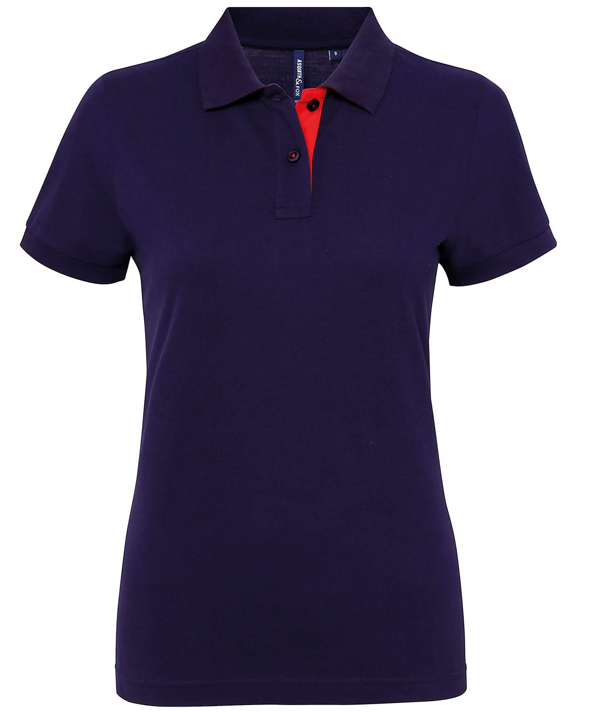 Asquith & Fox Womens contrast polo AQ022 - Navy Red - Customisable Polos