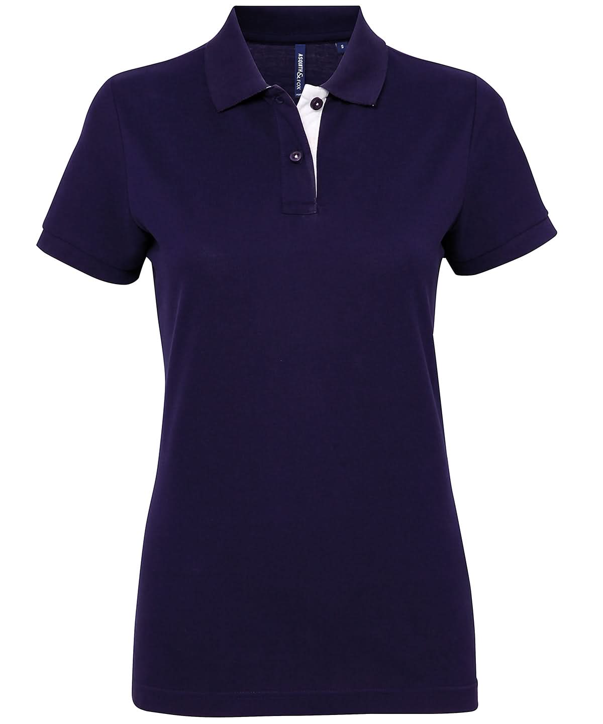 Asquith & Fox Womens contrast polo AQ022 - Navy White - Customisable Polos