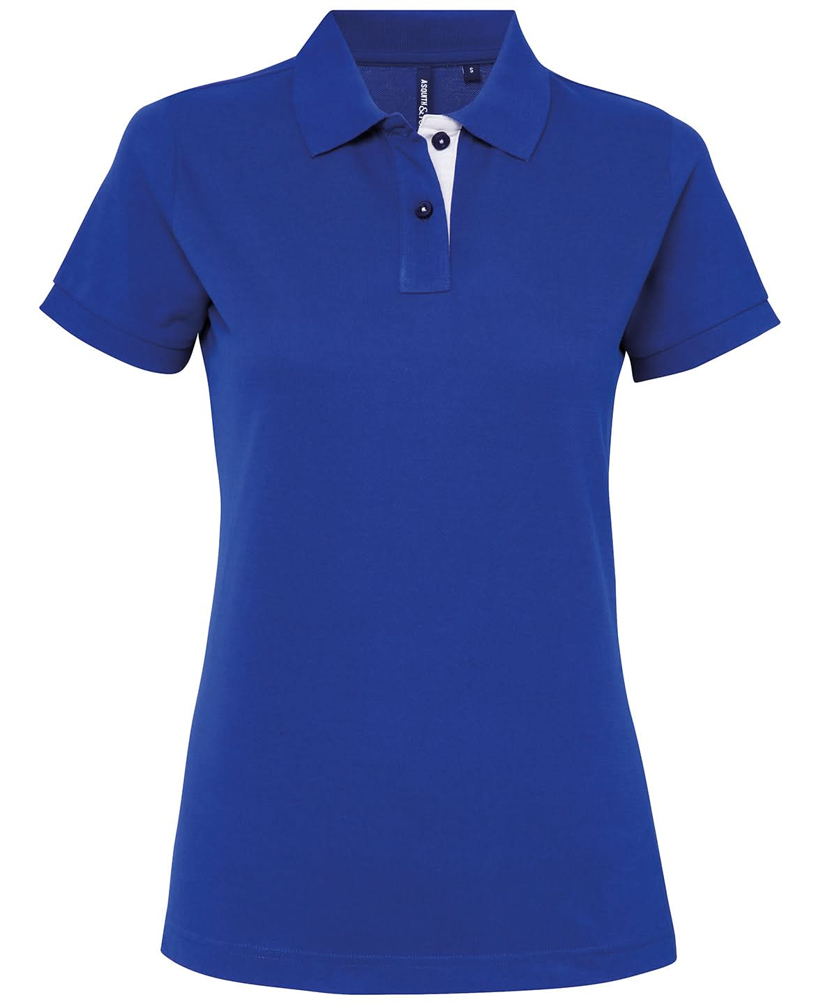 Asquith & Fox Womens contrast polo AQ022 - Royal White - Customisable Polos