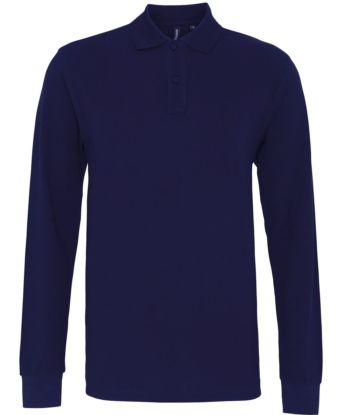 Asquith & Fox Mens classic fit long sleeved polo AQ030 - Navy - Customisable Polos