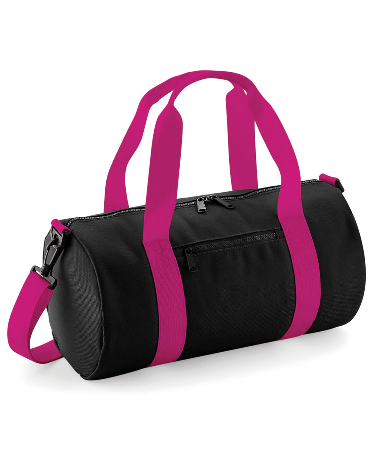 Bagbase Mini barrel bag B140S - Black Fuchsia One size - Customisable Bags