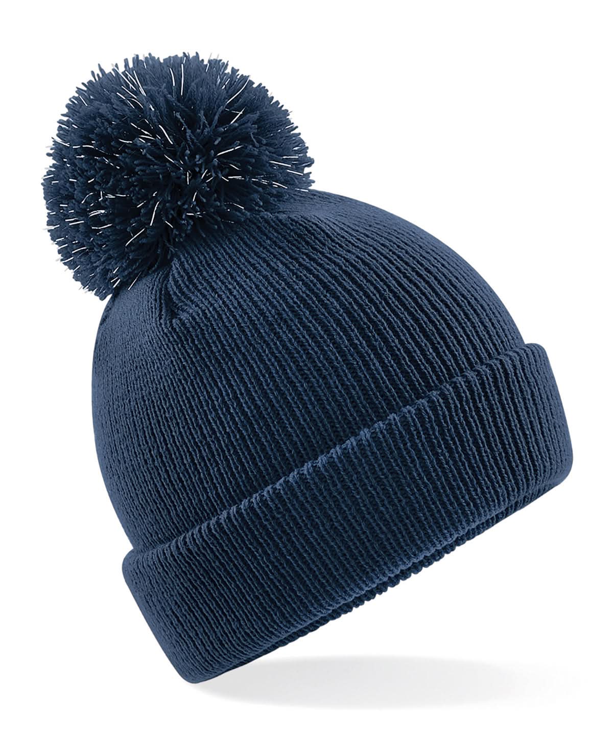 Beechfield Junior reflective bobble beanie B406B - French Navy One size - Customisable Beanies