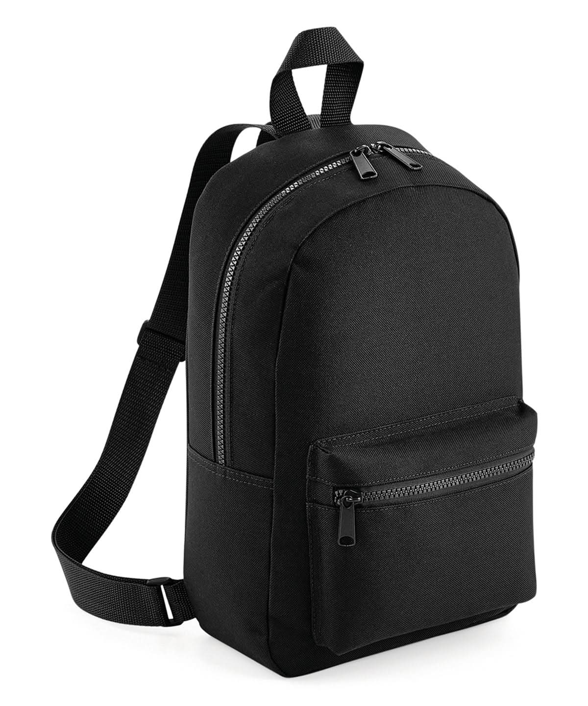 Bagbase Mini essential fashion backpack BG153 - Black One size - Customisable Bags