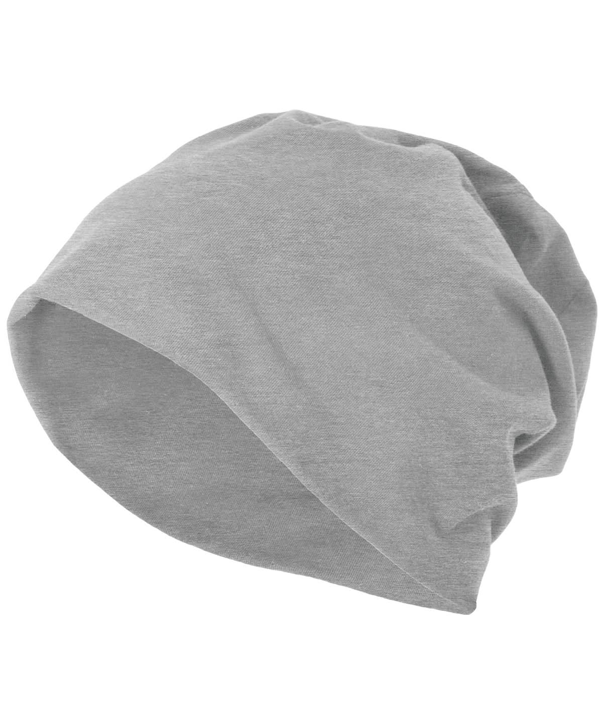 Build Your Brand BYB Jersey beanie BY002 - Heather Grey One size - Customisable Beanies