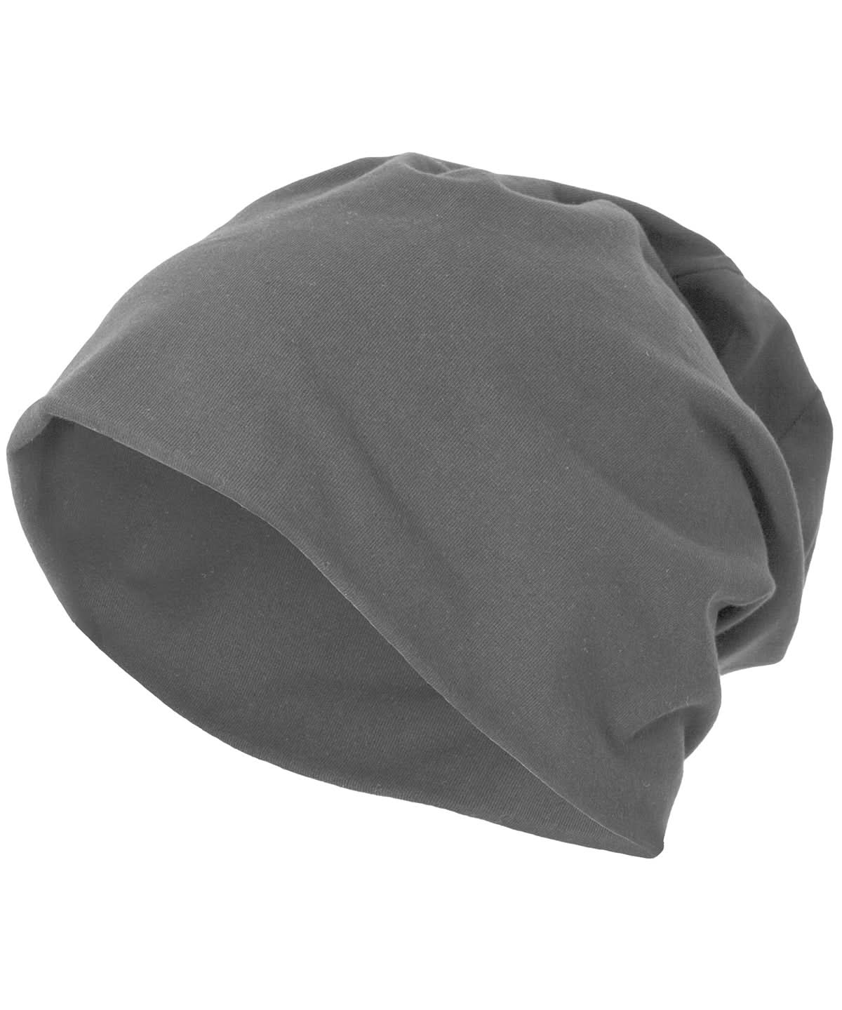Build Your Brand BYB Jersey beanie BY002 - Mid Grey One size - Customisable Beanies