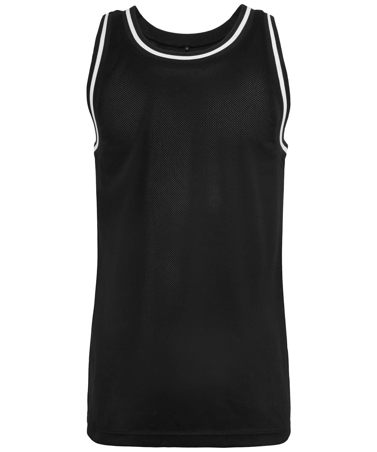 Build Your Brand BYB Mesh tank top BY009 - Black White - Customisable T-Shirts