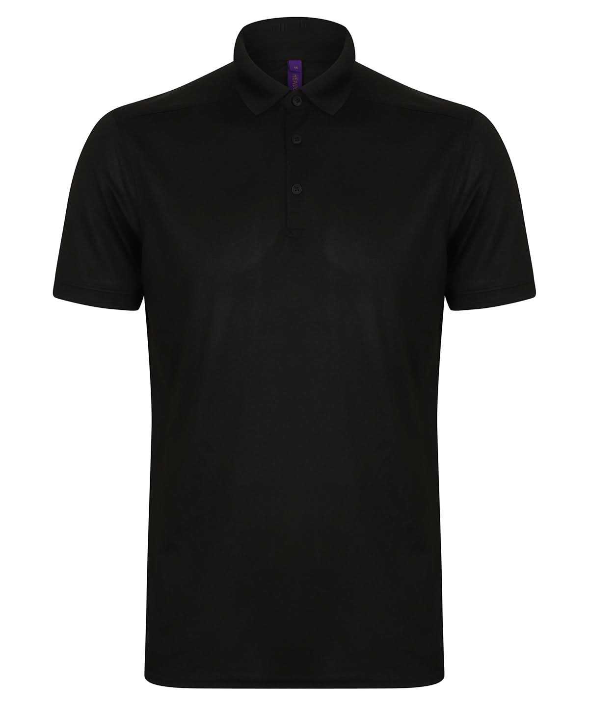 Henbury Stretch Polo Shirt With Wicking Finish Slim Fit HB460 - Black* - Customisable Polos