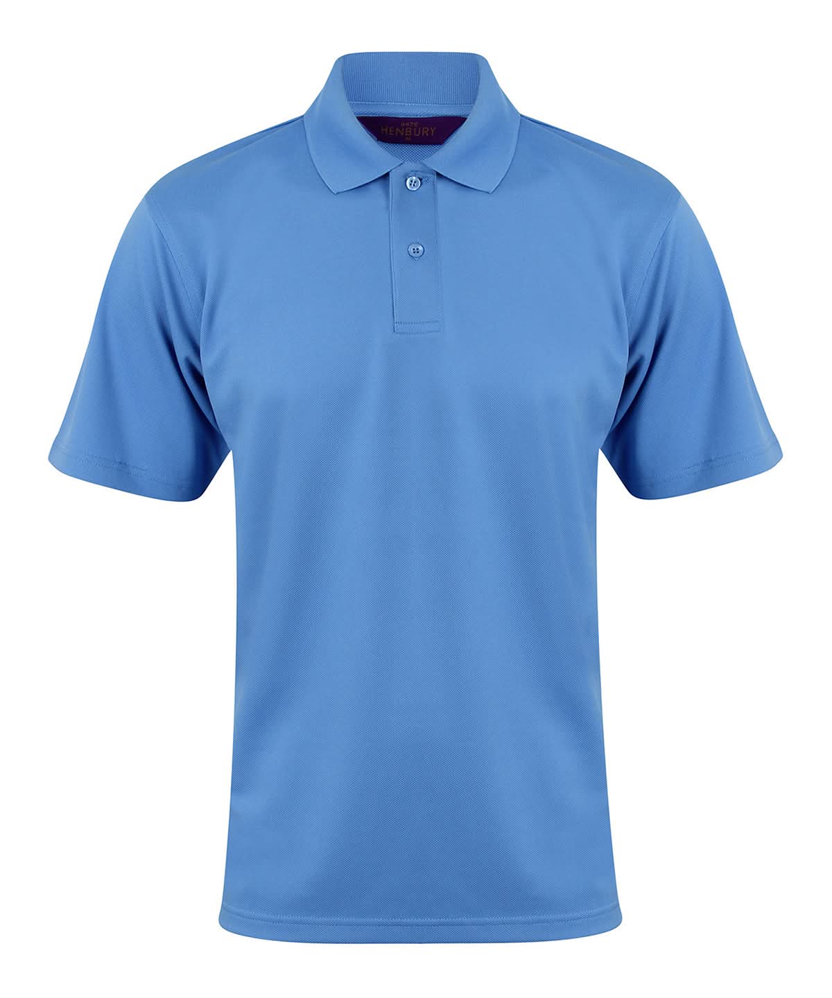 Henbury Coolplus Polo Shirt Mid Blue HB475 - Mid Blue - Customisable Polos