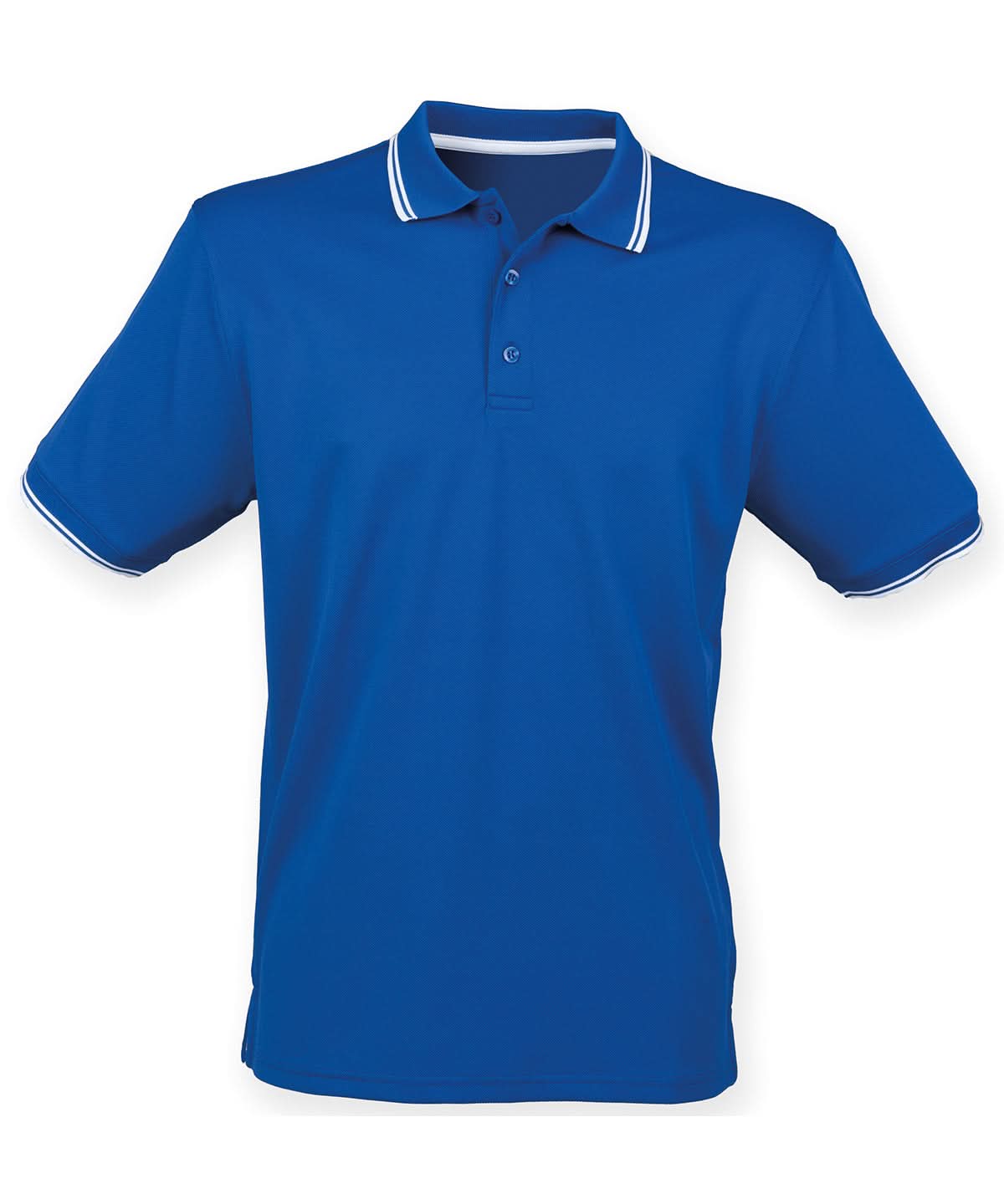 Henbury Double Tipped Coolplus Polo Shirt HB482 - Royal White - Customisable Polos