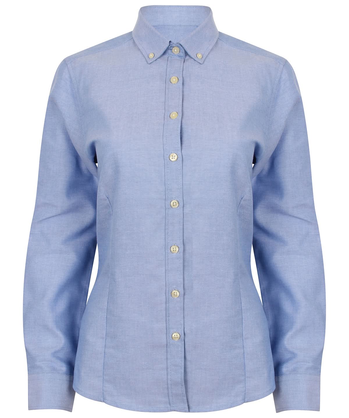 Henbury WomenS Modern Long Sleeve Oxford Shirt HB513 - Blue - Customisable Shirts