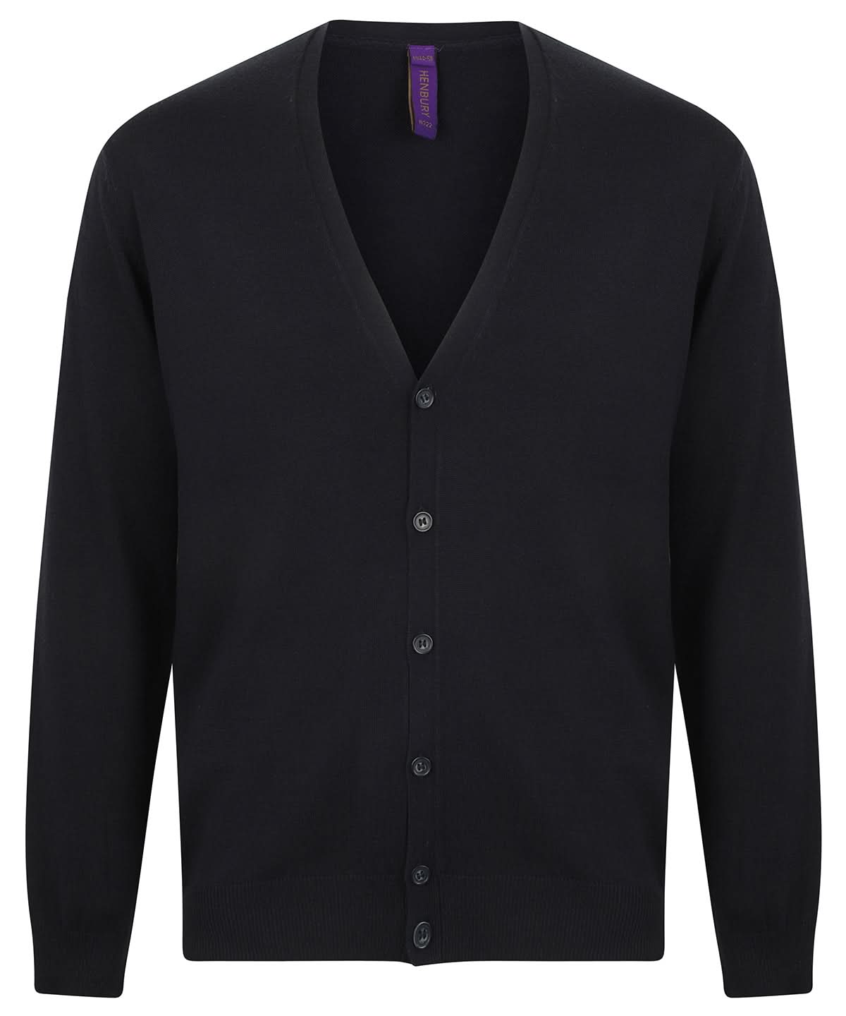 Henbury V Button Cardigan HB722 - Navy - Customisable Cardigans