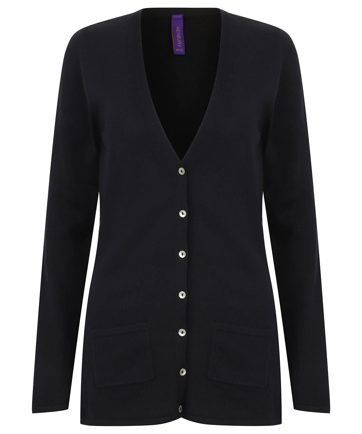 Henbury WomenS V Button Cardigan HB723 - Navy - Customisable Cardigans