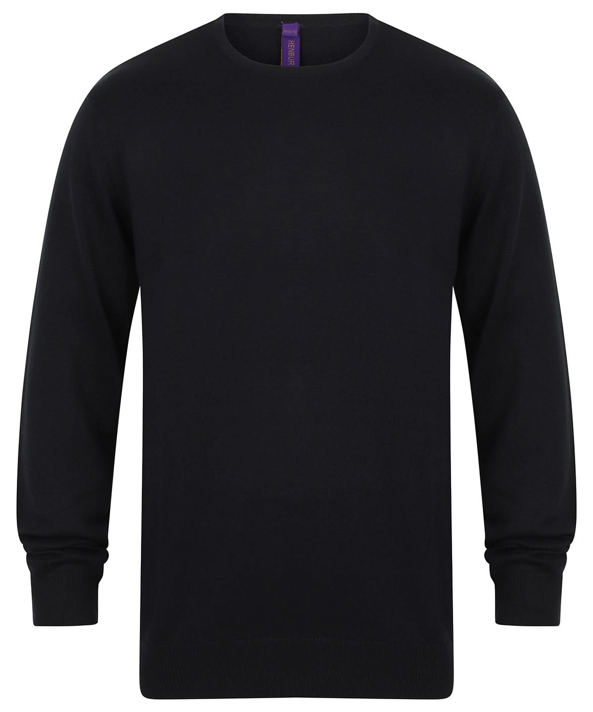 Henbury Crew Neck Jumper HB725 - Navy - Customisable Knitted Jumpers