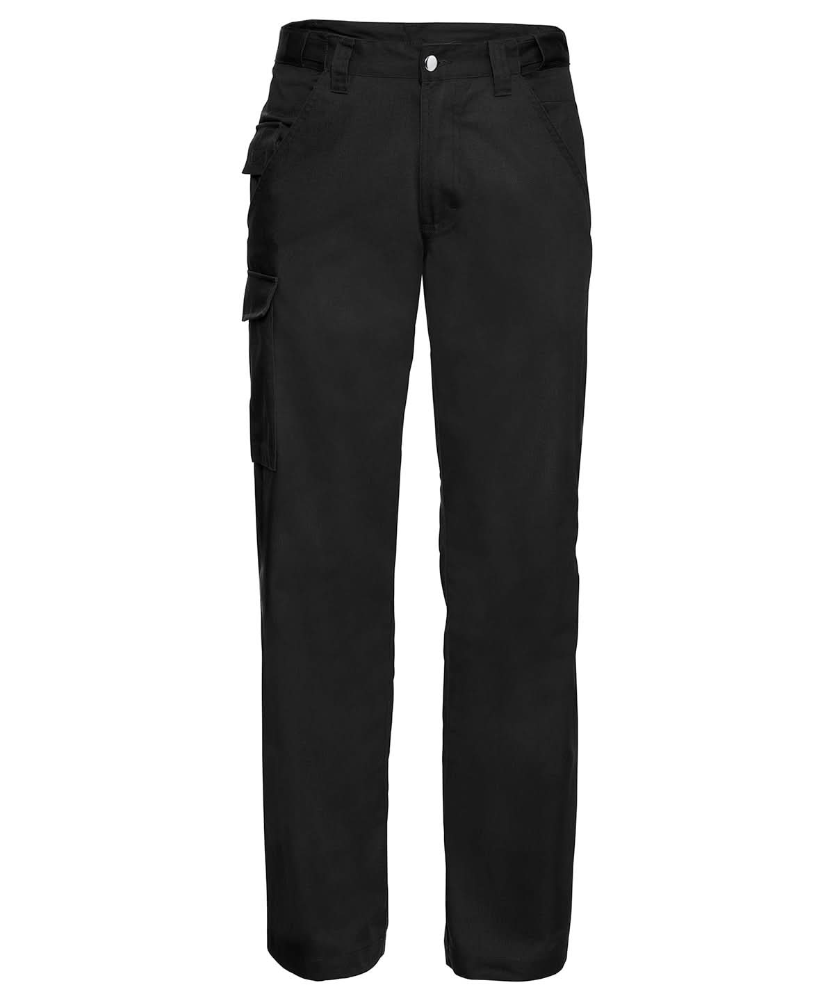 Russell Europe Polycotton twill workwear trousers J001M - Black - Customisable Trousers
