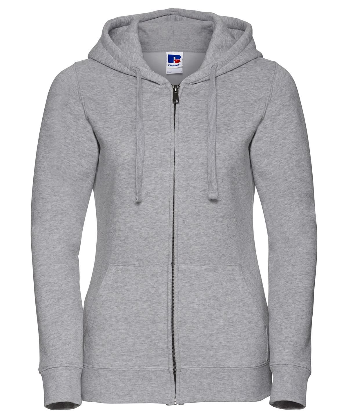 Russell Europe Womens authentic zipped hooded sweatshirt j266f - Light Oxford - Customisable Sweatshirts