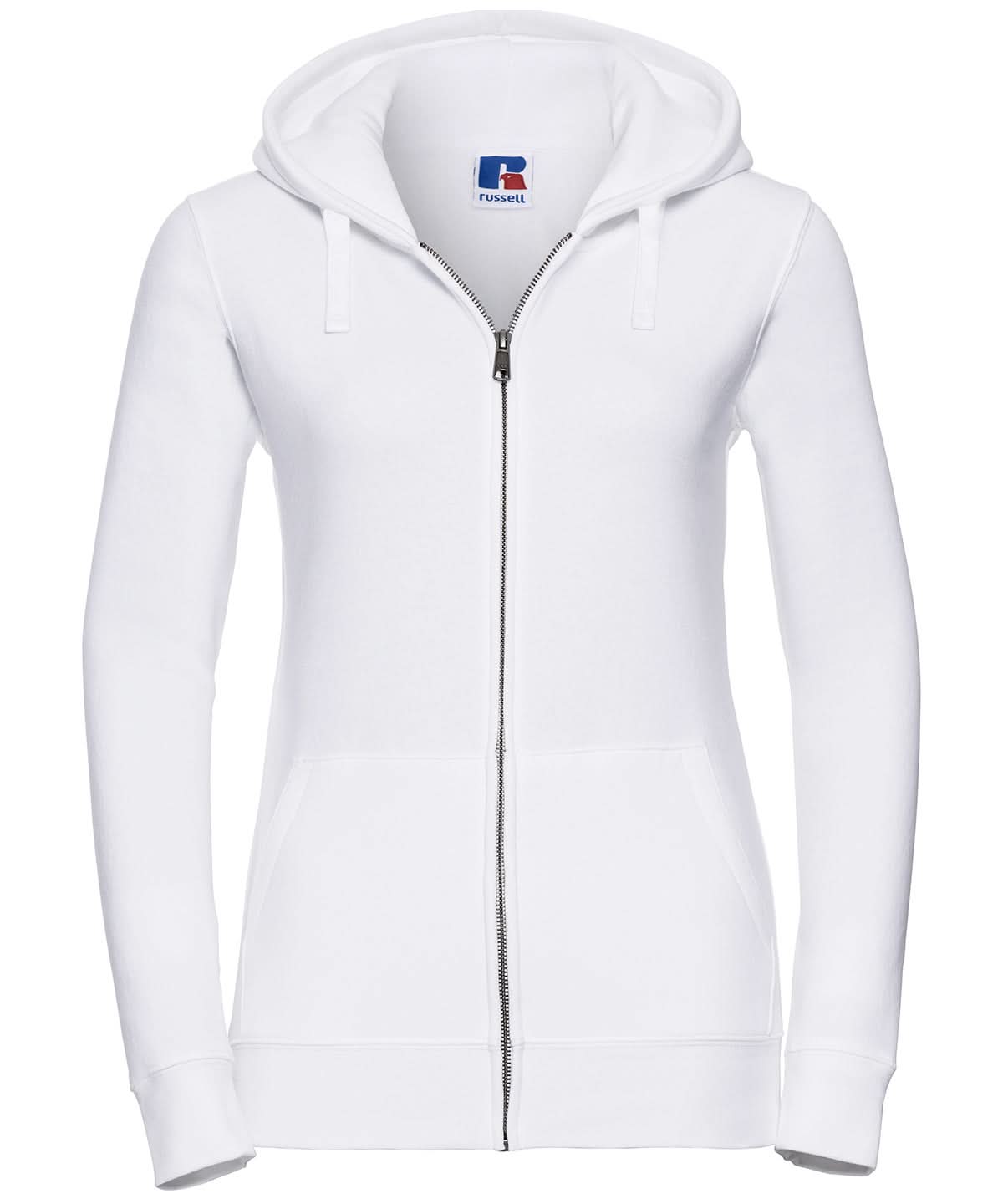 Russell Europe Womens authentic zipped hooded sweatshirt j266f - White - Customisable Sweatshirts