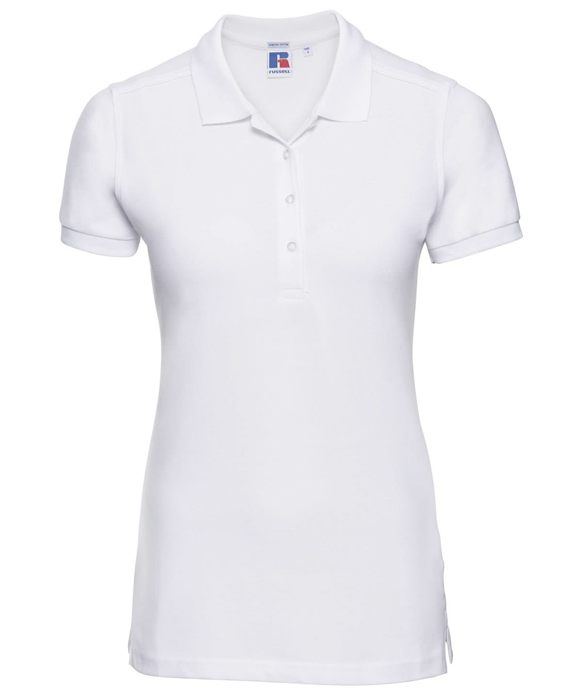 Russell Europe Womens stretch polo j566f - White - Customisable Polos