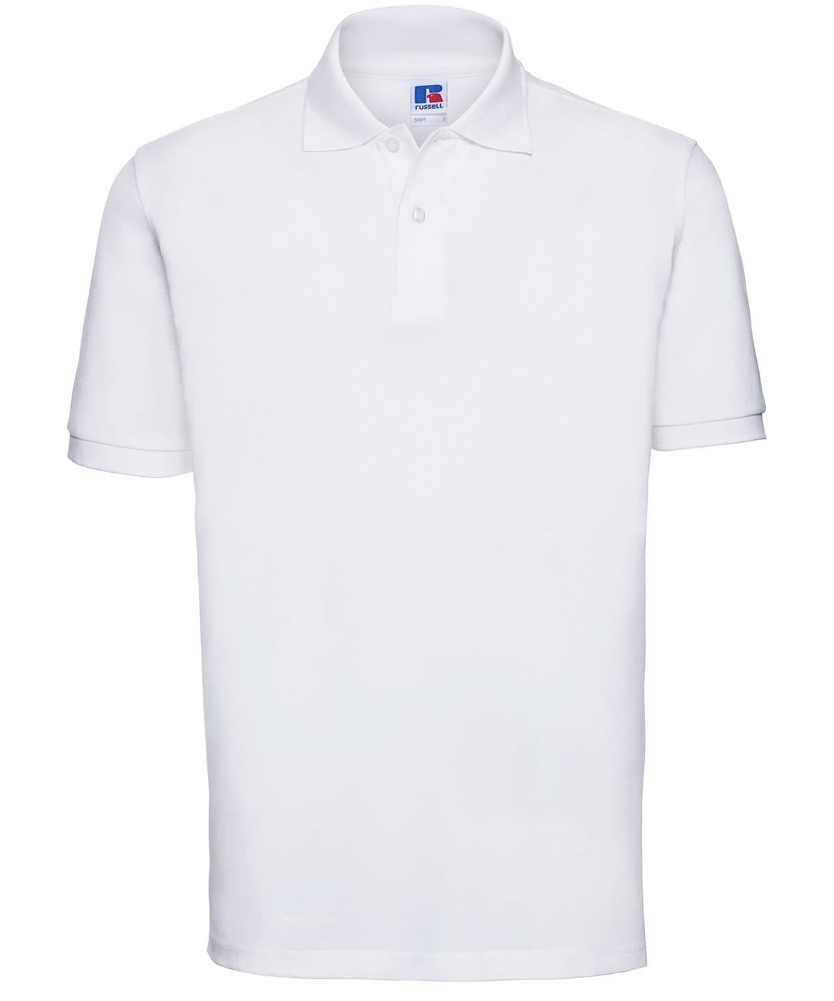 Russell Europe Classic cotton piqu polo J569M - White - Customisable Polos