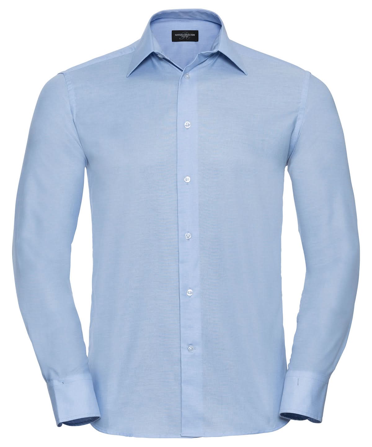Russell Collection Long sleeve easycare tailored Oxford shirt J922M - Oxford Blue - Customisable Shirts