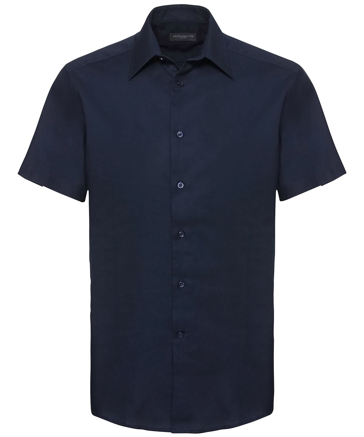 Russell Collection Short sleeve easycare tailored Oxford shirt J923M - Bright Navy - Customisable Shirts