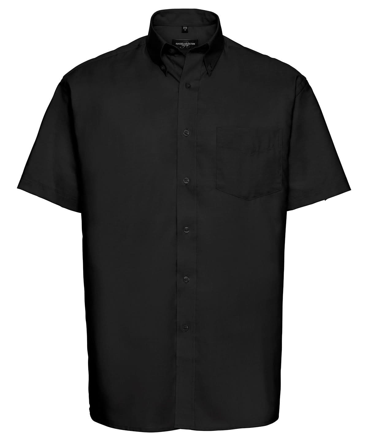 Russell Collection Short sleeve easycare Oxford shirt J933M - Black - Customisable Shirts