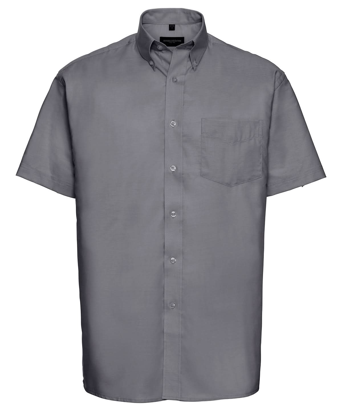 Russell Collection Short sleeve easycare Oxford shirt J933M - Silver - Customisable Shirts