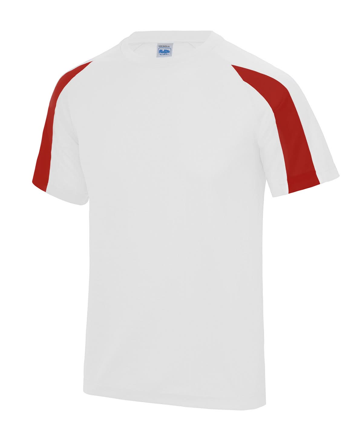 AWDis Just Cool Contrast cool T JC003 - Arctic White Fire Red - Customisable T-Shirts
